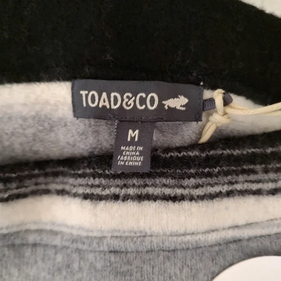 Toad&Co MERINO WOOL HEARTFELT SWEATER SKIRT, Heather Grey Ombre Stripe N…